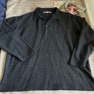 Perry Ellis Wool-Blend Henley Sweater - XL